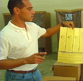 Unidentified Voter and Ballot Box